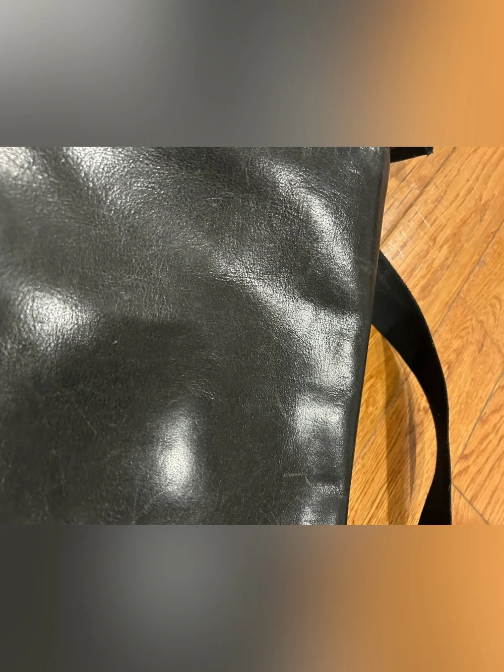 Jack Spade Black Leather Messenger Bag‎ Crossbody Laptop Briefcase Work Travel